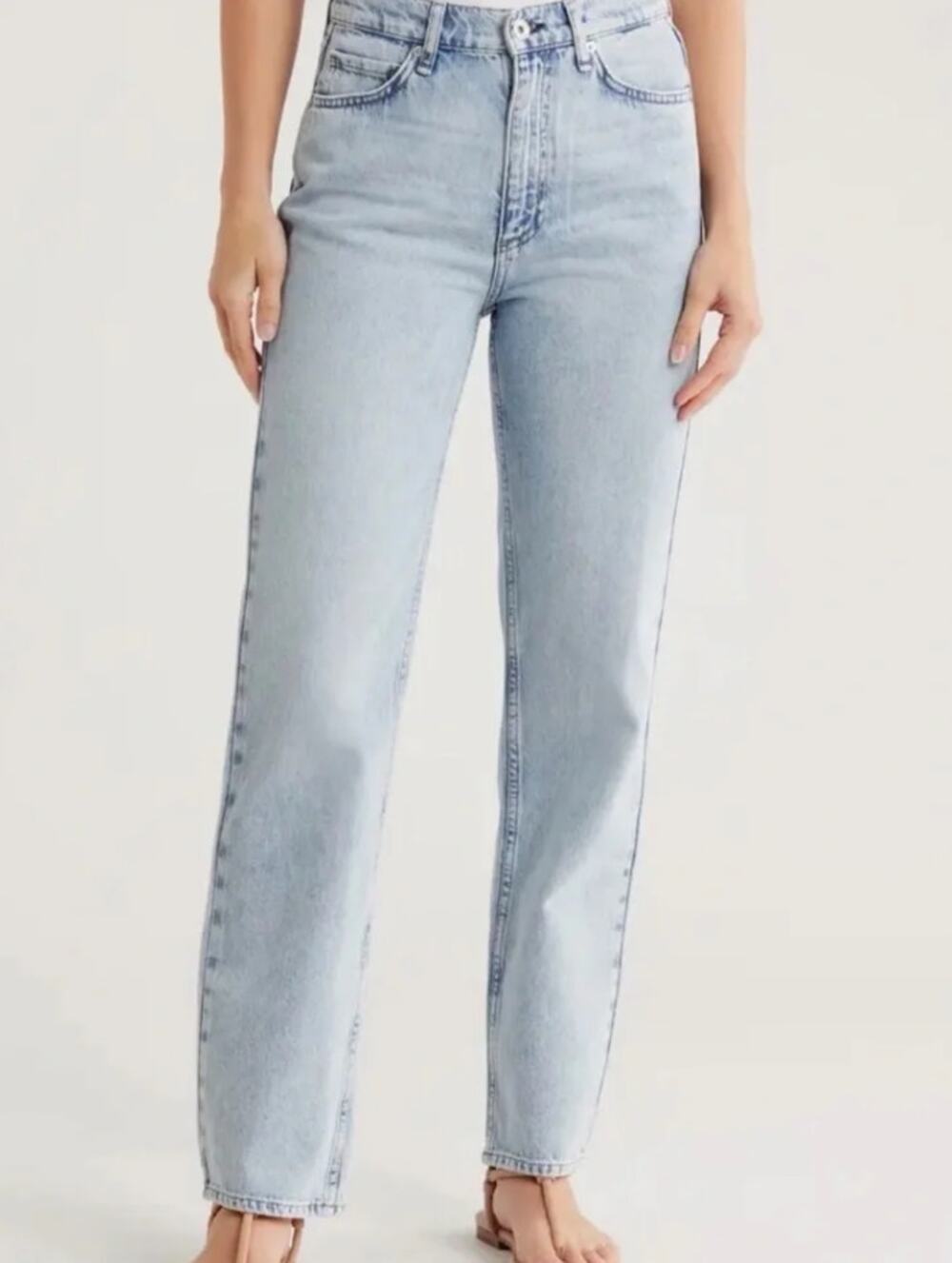 NWT Rag & Bone The Hattie Mid-Rise Full Straight Jeans Women 25 Blue Light $268